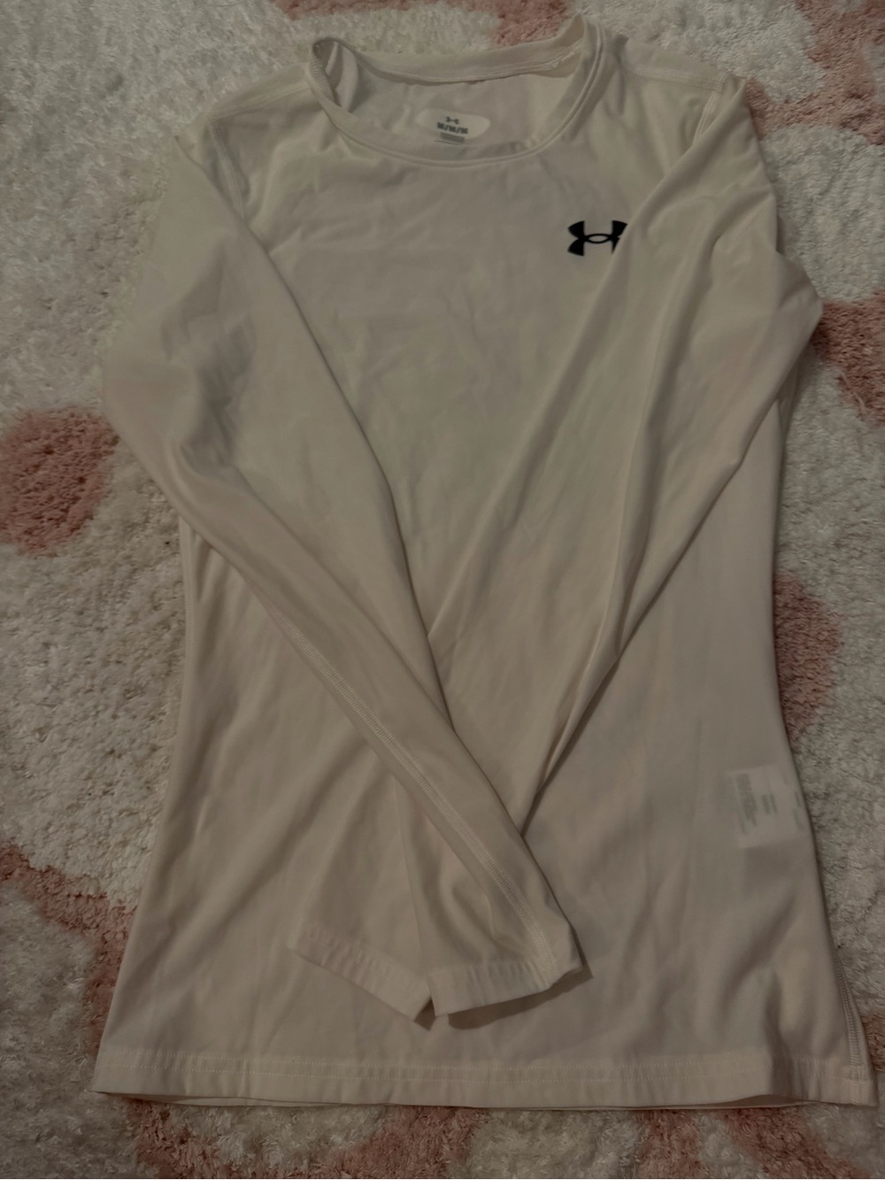 Under Armour Women’s Long Sleeve Performance Top - Off-White with Black Logo